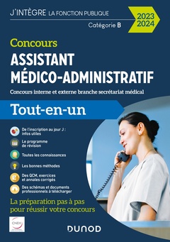 Couverture de l’ouvrage Concours Assistant médico-administratif 2023-2024 - Tout-en-un
