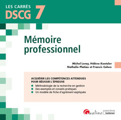 Couverture de l’ouvrage DSCG 7 - Mémoire professionnel