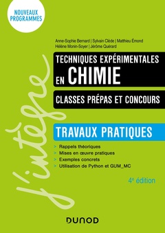 Couverture de l’ouvrage Techniques expérimentales en chimie - Classes prépas et concours - 4e éd.