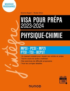 Couverture de l’ouvrage Physique-Chimie - Visa pour la prépa 2023-2024
