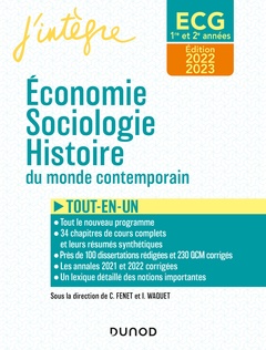 Couverture de l’ouvrage ECG 1 ET ECG 2 - Economie, Sociologie, Histoire du monde contemporain 2023-2024