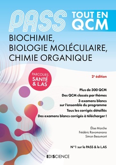 Couverture de l’ouvrage PASS Tout en QCM Biologie moléculaire, Biochimie, Chimie générale & organique - 4e éd.
