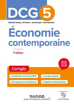 Couverture de l’ouvrage DCG 5 - Economie contemporaine - Corrigés 2023-2024