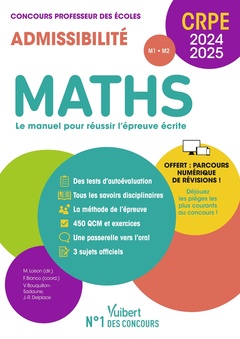 Couverture de l’ouvrage Maths - CRPE 2024-2025 - Epreuve écrite d'admissibilité