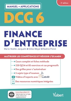Couverture de l’ouvrage DCG 6 - Finance d'entreprise : Manuel et Applications