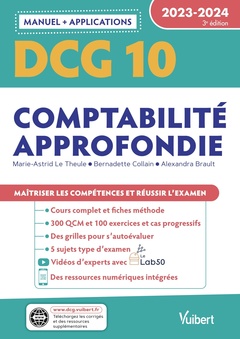 Couverture de l’ouvrage DCG 10 - Comptabilité approfondie : Manuel et Applications 2023-2024