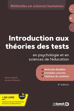 Couverture de l’ouvrage Introduction aux théories des tests en psychologie et en sciences de l'éducation