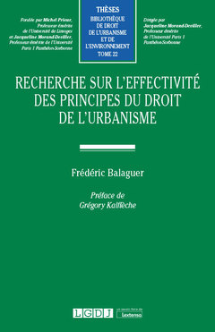 Couverture de l’ouvrage Recherche sur l'effectivité des principes du droit de l'urbanisme