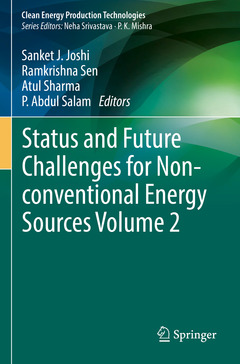 Couverture de l’ouvrage Status and Future Challenges for Non-conventional Energy Sources Volume 2