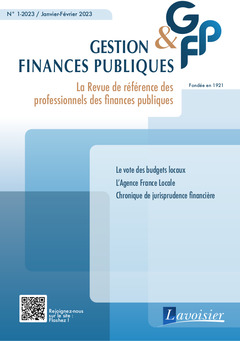 Couverture de l’ouvrage Gestion et finances publiques Vol. 103 N° 1 - Janvier-Février 2023