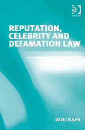 Couverture de l’ouvrage Reputation, Celebrity and Defamation Law