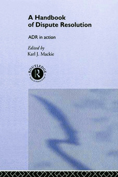 Couverture de l’ouvrage A Handbook of Dispute Resolution