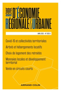 Couverture de l’ouvrage Revue d'economie regionale et urbaine n 2/2023