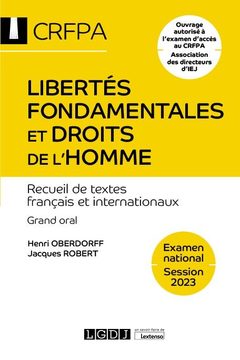 Cover of the book Libertés fondamentales et droits de l'homme - CRFPA - Examen national Session 2023