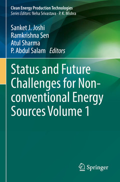Couverture de l’ouvrage Status and Future Challenges for Non-conventional Energy Sources Volume 1