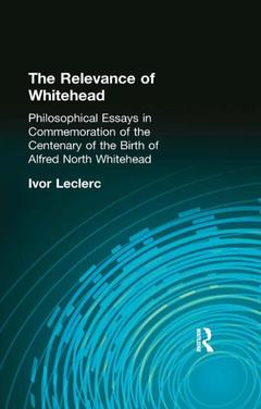 Couverture de l’ouvrage The Relevance of Whitehead