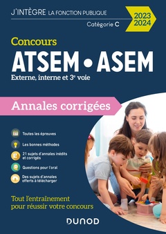 Couverture de l’ouvrage Concours ATSEM/ASEM - Annales corrigées - 2023-2024
