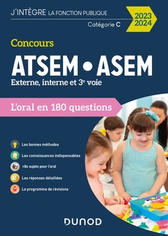 Couverture de l’ouvrage Concours ATSEM/ASEM 2023/2024