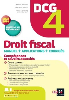 Couverture de l’ouvrage DCG 4 - Droit fiscal - Manuel et applications - Millésime 2023-2024