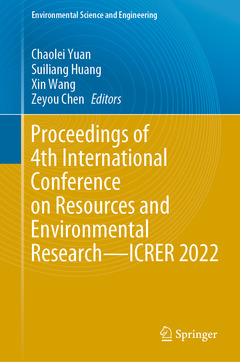 Couverture de l’ouvrage Proceedings of 4th International Conference on Resources and Environmental Research—ICRER 2022