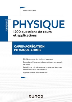 Couverture de l’ouvrage Physique - 1200 questions de cours et applications - Ecrits et oraux - CAPES/Agrégation