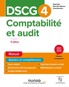 Couverture de l’ouvrage DSCG 4 - Comptabilité et audit - Manuel - 5e éd.