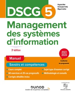 Couverture de l’ouvrage DSCG 5 - Management des systèmes d'information - Manuel - 3e éd.
