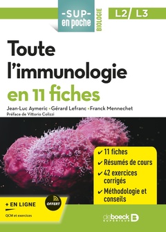 Couverture de l’ouvrage Toute l'immunologie en 11 fiches