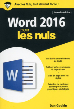 Couverture de l’ouvrage Word 2016 2ed Poche Pour les Nuls