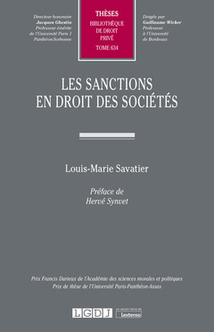 Couverture de l’ouvrage Les sanctions en droit des sociétés