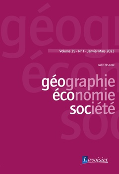 Couverture de l’ouvrage Géographie, économie, société Volume 25 N° 1_ Janvier-Mars 2023