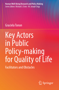 Couverture de l’ouvrage Key Actors in Public Policy-making for Quality of Life