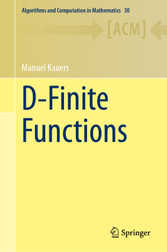 Couverture de l’ouvrage D-Finite Functions