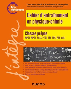 Couverture de l’ouvrage Cahier d'entrainement en physique-chimie