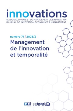 Couverture de l’ouvrage Innovations n° 71 - Management de l’innovation et temporalité