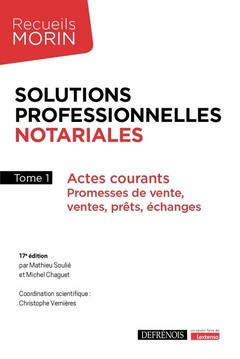 Couverture de l’ouvrage Solutions professionnelles notariales