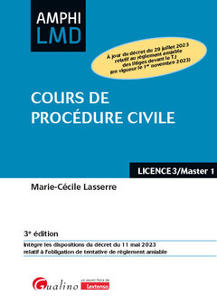 Couverture de l’ouvrage Cours de procédure civile