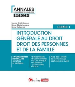 Couverture de l’ouvrage Introduction générale au droit et droit des personnes et de la famille - L1
