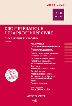 Couverture de l’ouvrage Droit et pratique de la procédure civile 2024/2025 - Droit interne et européen