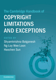Cover of the book The Cambridge Handbook of Copyright Limitations and Exceptions