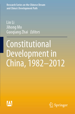Couverture de l’ouvrage Constitutional Development in China, 1982-2012