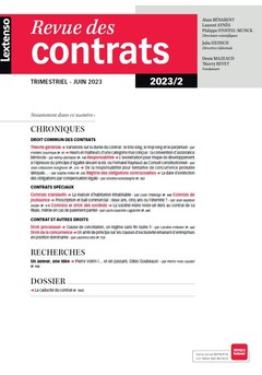 Couverture de l’ouvrage Revue des contrats 2-2023