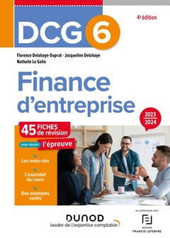 Couverture de l’ouvrage DCG 6 - Finance d'entreprise - Fiches - 4e ed.