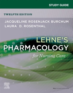 Couverture de l’ouvrage Study Guide for Lehne's Pharmacology for Nursing Care