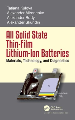 Couverture de l’ouvrage All Solid State Thin-Film Lithium-Ion Batteries