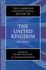 Couverture de l’ouvrage The Cambridge Constitutional History of the United Kingdom: Volume 2, The Changing Constitution
