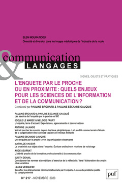 Couverture de l’ouvrage Communication et langages 2023, n.217