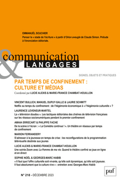 Cover of the book Communication et langages 2023, n.218