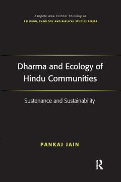 Couverture de l’ouvrage Dharma and Ecology of Hindu Communities