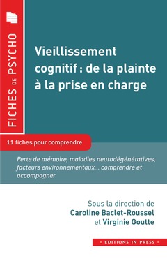 Cover of the book Vieillissement cognitif : de la plainte à la prise en charge